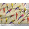 thumbnail image 3 of Soimoi Beige Georgette Viscose Fabric Macaw Parrot Bird Print Fabric by Yard 44 Inch Wide, 3 of 3