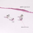 thumbnail image 4 of Bezel Set Simulated Tourmaline Toddler Screw Back Earrings 14k White Gold, 4 of 6