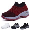 thumbnail image 4 of Women Slip On Mesh Walking Shoes Air Cushion Comfortable Platform Working Sneakers, 4 of 7
