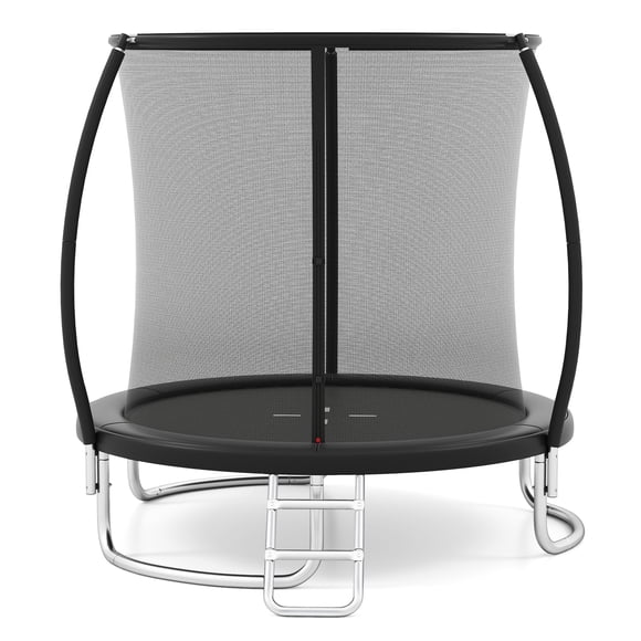 Gymax 8FT Outdoor Trampoline Heavy-Duty Recreational Trampoline w/Safety Enclosure Net