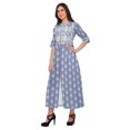 thumbnail image 3 of Moomaya Robe Kurti d'Été à Manches Courtes Imprimée, Tunique Ligne A pour Femmes, 3 of 5