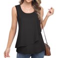thumbnail image 1 of UPPADA Womens Ruched Tank Tops Crewneck Casual Summer Tops Solid Color Blouses Basic Sleeveless Shirts Tunic Flowy Loose Shirts,Plus Size Tops for Women Clearance, 1 of 7