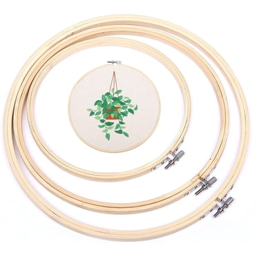 Embroidery Hoops, Round Wooden Hoop Rings Frame, Adjustable Bamboo Circle Cross Stitch Hoop for Embroidery, Cross Stitch and DIY Art Craft Sewing