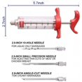thumbnail image 3 of Meat Injector Syringe - 3 Marinade Injector Needles For Bbq Grill, Premium Portable Turkey Injector, Injector Marinades For Meats With 1oz Large Capac, 3 of 5