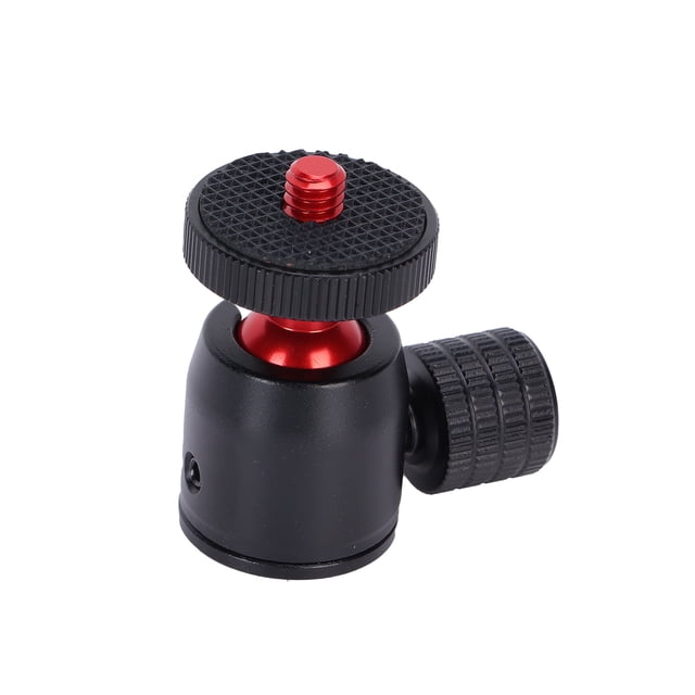 Mini Ball Head, Ball Head With Hot Shoe Mount Adapter Mini Ball Head With Cold Shoe With 1 X Mini Ball Head For Fill Light Replacement For Tripod Black Ball,Red Ball,Silver Ball