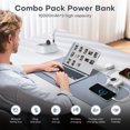 thumbnail image 2 of Domars 2pcs 10000mAh Magnetic Power Bank Set, 22.5W Fast Charging Portable Charger with Charging Base, Built-in Type-C & Lightning Cable, Strong Magnetic Adsorption for Home Office Travel, 2 of 7