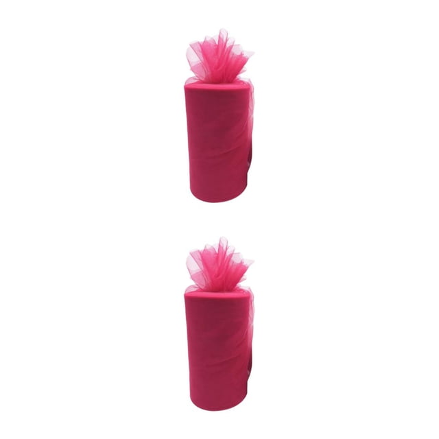 Decodeary Wedding Party Decorations Easy To And Clean Tulle Coil Durable And Reliable White Roll Wedding Tape rose red 2Set