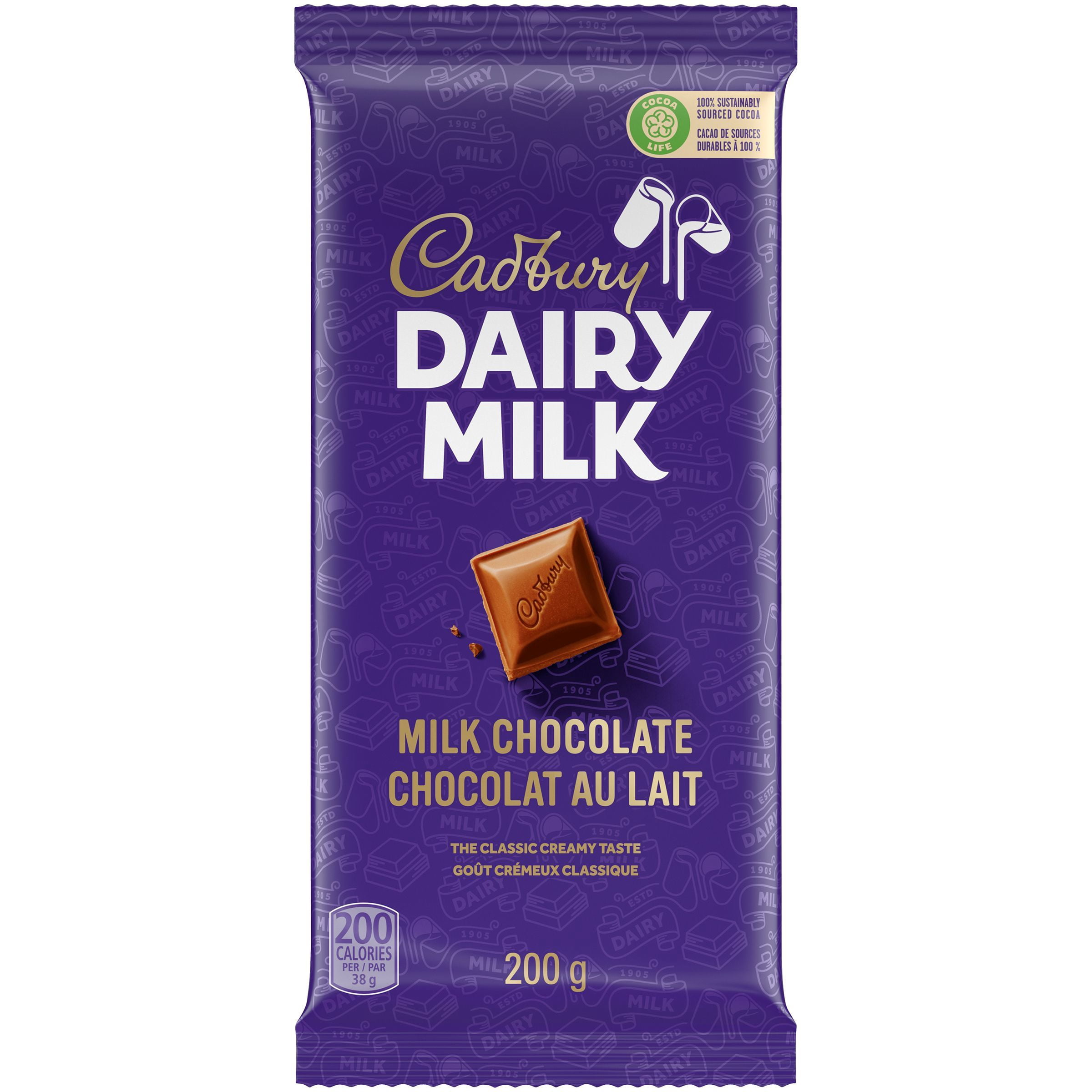 Cadbury Dairy Milk, Milk Chocolate, 200 g