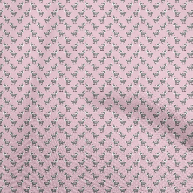 oneOone Cotton Poplin Light Pink Fabric Animal Sewing Craft Projects Fabric Prints By Yard 42 Inch Wide