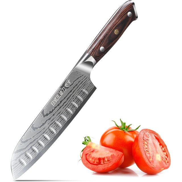 Chef Knife Japanese Professional: 7 Inch Kitchen Knives, Stainless Steel, Sharp Cutting Meat Cooking Knife