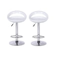 thumbnail image 4 of Heavenly Collection White Round Stool, White Adjustable Stool, White Plastic Stool, White Shiny Stool with Stainless Steel Base, White Low Back Stool with Footrest, Plastic Stool, Kitchen Stool, Islan, 4 of 9
