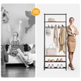 thumbnail image 4 of Coat Rack Shoe Bench, 4-in-1 Hall Trees Entryway Bench with Coat Rack and Shoe Rack, Wood Look Accent Furniture with Steel Frame Storage Shelf and Hanging Bar, Industrial, Rustic Brown & Black, 4 of 9