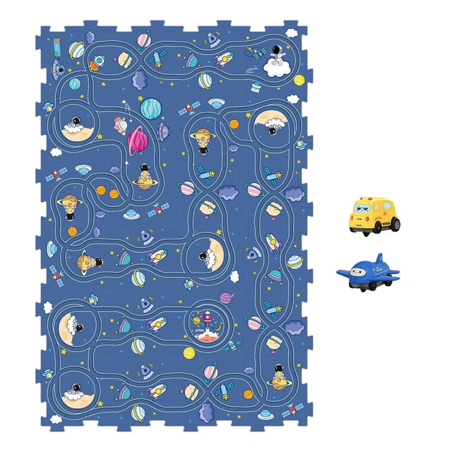 Track Puzzle Boards Jigsaw Rail Car Building Toys for Boy Toddlers Preschool Space model 24pieces