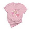 thumbnail image 2 of Meichang T-Shirts de la Saint-Valentin pour Femmes Imprimé Amour Doux Manches Courtes Col Rond Coupe Ample T-Shirts Tendance, 2 of 6