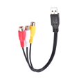 thumbnail image 2 of 2Pc USB Male Plug to 3 Rca Female Adapter Audio Converter Video Av A/V Cable for Hdtv Tv Television Wire Cord, 2 of 7