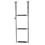 Rdeghly Telescopic Ladder 3‑Step Deck Ladder Telescoping Folding Boarding Platform Stair