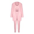 thumbnail image 2 of Innerwin Ensemble Cardigan Ouvert pour Femmes 3 Pcs Survêtement Couleur Unie Régulier Rose TG, 2 of 7