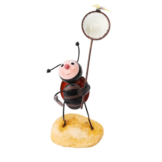 Graflsoa Whimsical Ladybug Metal Art: Rustic Garden Decor & Handcrafted Home Accent for Nature Lovers