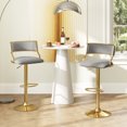 thumbnail image 4 of Gymax Swivel Bar Stool Set of 2 w/ Barrel Back & Footrest Metal Base for Home Bar, 4 of 9