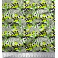 thumbnail image 1 of Soimoi Green polyester Crepe Fabric Tiger,Leopard & Wild Animal Fabric Prints by Yard 42 Inch Wide, 1 of 1