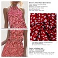 thumbnail image 3 of Senjay Robe à Encolure Licou pour Femmes Sans Manches avec Taille Élastique, Robe Courte Imprimée pour l'Été, Robe Courte à Encolure Licou pour Femmes, Robe à Encolure Licou pour Femmes, 3 of 6