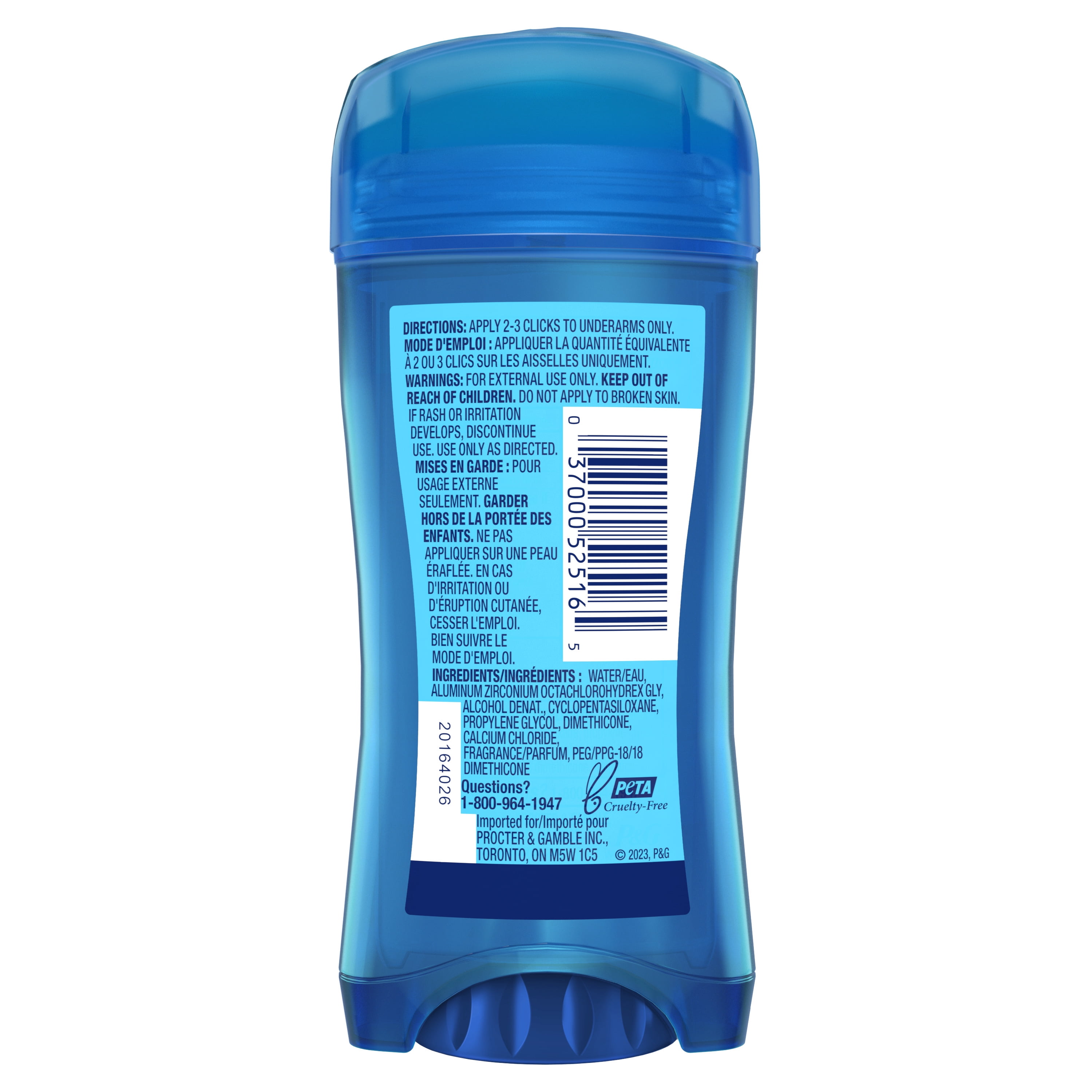Antisudorifique et désodorisant gel clarté pour femmes Secret Outlast Transpiration et odeurs