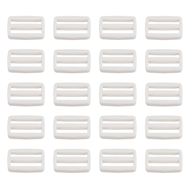 Unique Bargains White Tri-Glide Slide Buckles Webbing Strap Fastener (100 Pack)