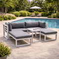thumbnail image 3 of Velago Lavin Deluxe Aluminum Outdoor Sofa, Grey, 3 of 7