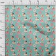 thumbnail image 3 of oneOone Polyester Spandex Light Mint Green Fabric Kawai Sewing Craft Projects Fabric Prints By Yard 56 Inch Wide, 3 of 5