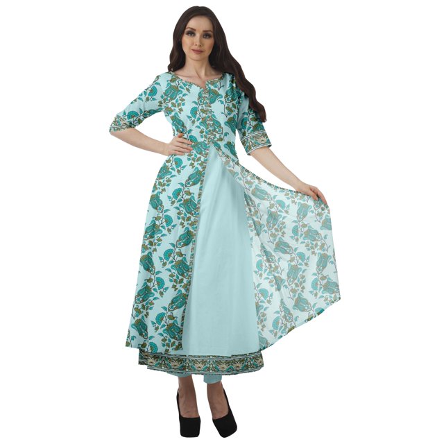 Moomaya Ensemble Kurta de Fête Indienne de Designer Ensemble Ethnique Robe Tunique Pantalon pour Femmes-G