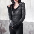 thumbnail image 3 of Veste de Survêtement à Fermeture Éclair Complète pour Femmes, à Capuche, Raglan, Manches Longues, Trous pour les Pouces, Légère, Ajustée, Course, Entraînement, Sport, Chandail en Molleton, Gym, Vêtements d'Entraînement, 3 of 8