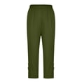 thumbnail image 4 of Timegard Womens Capri Pants Elastic Waisted Cutout Slim Solid Color Comfy Short Leggings Bottom Trousers, 4 of 7