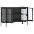 thumbnail image 5 of vidaXL Sideboard Black 105x35x70 cm Glass and Steel, 5 of 5