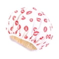 thumbnail image 2 of TopLLC Bonnet de Douche pour Femmes, Élastique et Réutilisable, Bonnet de Douche Imprimé Doublure de Couleur Ding Bonnet de Soins Capillaires Masque de Soins PE Bonnet de Maquillage Bonnet de Nuit, 2 of 2
