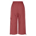 thumbnail image 3 of Plebaso Pantalon Capri Cargo pour Femmes, Joggers de Randonnée Légers à Cordon, Capris de Travail d'Extérieur avec Poches, 3 of 6