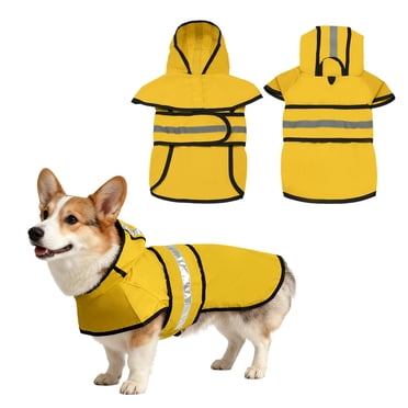 Uxcell Dog Raincoat, Dog Rain Jacket Waterproof Pet Rain Coat with Hooded Leash Hole,  (Yellow, 4XL), Intended for Puppies