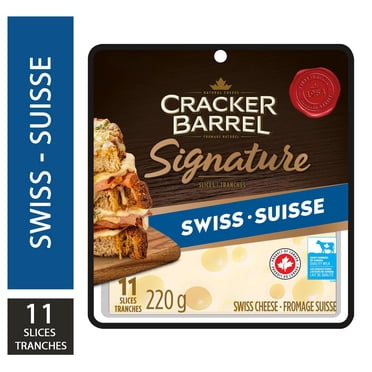 Cracker Barrel Signature Swiss Cheese Slices, 220g
