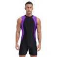 thumbnail image 1 of Eandarui Mens Rash Guard One-Piece Swimsuit Quick-Drying Athletic Wear Beach Holiday Sunbathing Purple XXL, 1 of 4