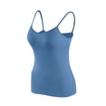 thumbnail image 4 of Timegard Camisoles pour Femmes 2 Pcs avec Soutien-Gorge Intégré Col Rond Bretelles Spaghetti Ajustées Douces Maillots de Corps Décontractés Hauts de Pyjama, 4 of 4