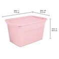 thumbnail image 2 of Sterilite 114 Liter Tote, Large Plastic Storage Bin with Snap-on Lid, Stackable, Pink, 2 of 6