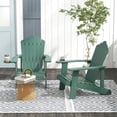 thumbnail image 3 of Gymax Chaise Adirondack d'Extérieur à Lattes Résistante aux Intempéries pour Patio avec Porte-Gobelet Vert Foncé, 3 of 8