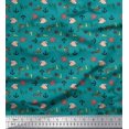thumbnail image 1 of Soimoi Silk Fabric Anchor Hook,Shell & Starfish Ocean Print Fabric by Yard 42 Inch Wide, 1 of 3