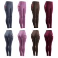 thumbnail image 3 of 2021 Pantalons de Yoga Sport Taille Haute pour Femmes Séchage Rapide Respirant Extensible Compression Raccourcis Bleu01, 3 of 5