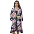 thumbnail image 1 of Moomaya Front Open Printed Shrug 3/4 Sleeve Georgette Beach Cover Up For Women, 1 of 6
