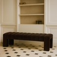 thumbnail image 2 of Meridian Furniture Andaz 17.5" Velvet & Solid Wood Bench in Brown, 2 of 8