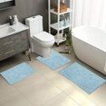 thumbnail image 1 of Boovnll Bathroom Rugs Set of 3, Super Absorbent Soft Chenille Solid Color Toilet Mat, Bath Mat Non-Slip Backing Quickly Drying for Bathroom, Kitchen, Pool, Bath Mats for Bathroom, 1 of 8