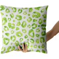 thumbnail image 3 of Lime Green Grey Leopard Print Pillow Covers 16X16 Inch Watercolor Gray Cheetah Decorative Pillow Cases Animal Square Throw Pillow Case Set of 2 Home Decor For Sofa Living Room Bedroom Bed Cushion, 3 of 5