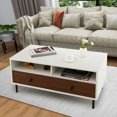 thumbnail image 4 of Gymax Table Basse Moderne Rectangulaire avec Tablette de Rangement et Tiroirs Mobilier de Salon, 4 of 10