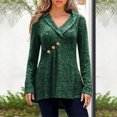 thumbnail image 1 of Hauts Grande Taille pour Femmes, Col en V Décontracté, Manches Longues, Blouse Ample, 1 of 8
