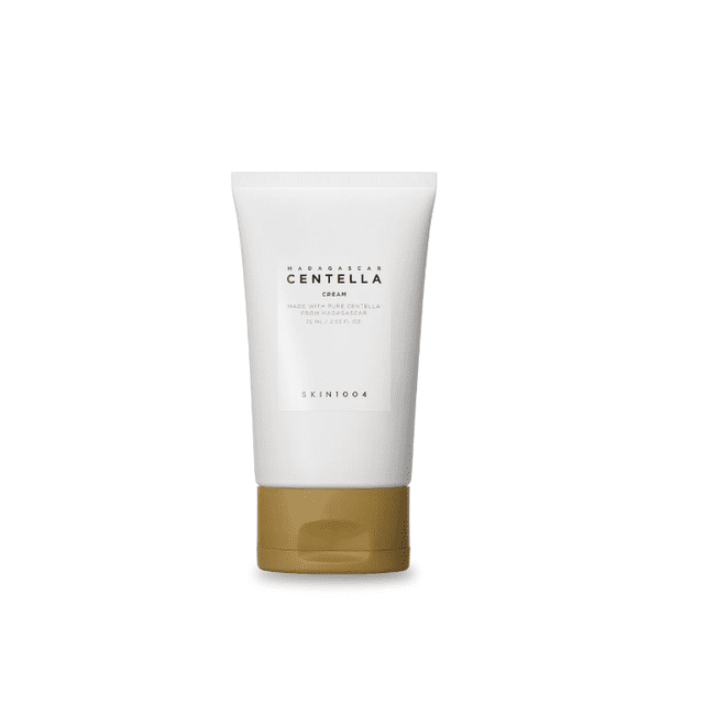 SKIN1004 Madagascar Centella Crème 30 ml en tube Blanc Épuré avec Capuchon Doré, Hydratant pour le Visage à Base d'Huile dans l'Eau Qui Procure une Hydratation intense, des Nutriments et une protection de la Peau Tout en Éclaircissant le Teint et en Traitant les Rides.